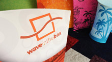 Fabric Stand Displays Wave in the Box
