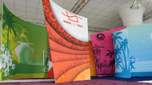 Fabric Stand Displays Wave in the Box